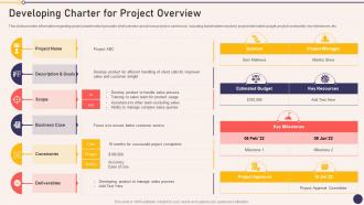 Developing Charter For Project Overview Project Managers Playbook
