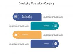 Developing core values company ppt powerpoint presentation summary graphics template cpb