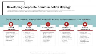 Developing Corporate Communication Corporate Communication Strategy Framework