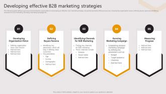 Developing Effective B2b Marketing Strategies Business To Business E Commerce Startup