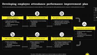 Developing Employee Attendance Performance Improvement Plan
