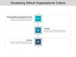 Developing ethical organizational culture ppt powerpoint presentation model example cpb