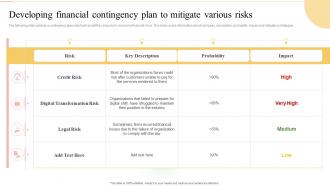Developing Financial Contingency Plan To Mitigate Various Risks Ultimate Guide To Financial Planning
