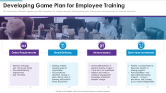 Developing game plan for employee training playbook template ppt slides designs