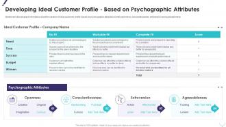 Developing ideal customer profile based on psychographic attributes