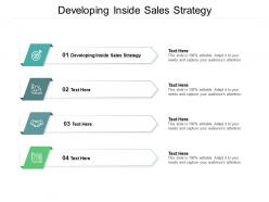 Developing inside sales strategy ppt powerpoint presentation show topics cpb