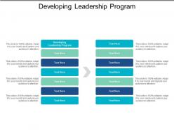 Developing leadership program ppt powerpoint presentation file images cpb