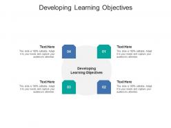 Developing learning objectives ppt powerpoint presentation gallery display cpb