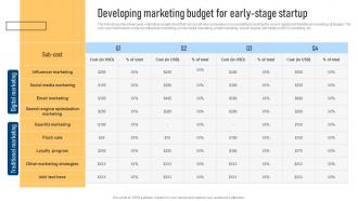 Developing Marketing Budget For Early Effective Marketing Strategies For Bootstrapped Strategy SS V