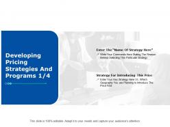 Developing pricing strategies and programs 1 4 ppt powerpoint presentation gallery ideas