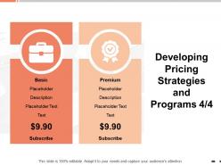 Developing pricing strategies and programs premium ppt powerpoint presentation tips