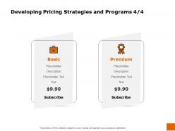 Developing pricing strategies and programs subscribe ppt inspiration
