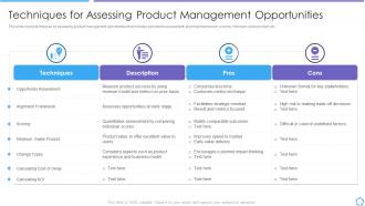 Developing product lifecycle techniques for assessing product management