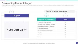 Developing product slogan increasing brand awareness messaging distinction strategy