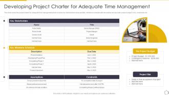 Developing Project Charter For Adequate Time Task Scheduling For Project Time Management