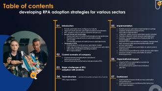 Developing RPA Adoption Strategies For Various Sectors Powerpoint Presentation Slides Unique Interactive