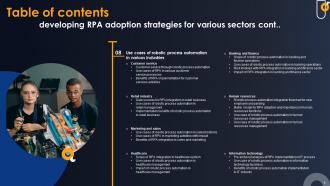 Developing RPA Adoption Strategies For Various Sectors Powerpoint Presentation Slides Content Ready Interactive