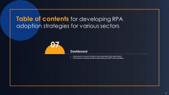 Developing RPA Adoption Strategies For Various Sectors Powerpoint Presentation Slides Content Ready Visual
