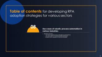 Developing RPA Adoption Strategies For Various Sectors Powerpoint Presentation Slides Appealing Visual
