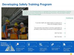 Developing safety training program ppt powerpoint presentation file professional