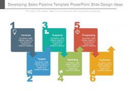 Developing sales pipeline template powerpoint slide design ideas
