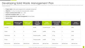 Developing Solid Waste Management Plan