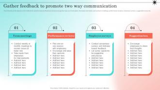 Developing Strategic Employee Engagement Gather Feedback To Promote Two Way Communication