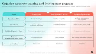 Developing Strategic Employee Engagement Organize Corporate Training And Development Program