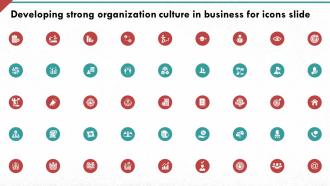 Developing strong organization culture in business for icons slide