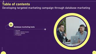 Developing Targeted Marketing Campaign Through Database Marketing Complete Deck MKT CD V Attractive