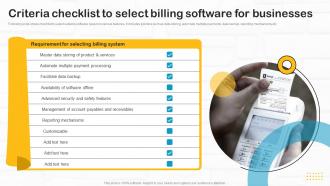 Developing Utility Billing Criteria Checklist To Select Billing Software For Businesses