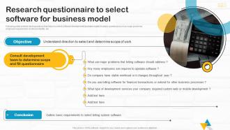 Developing Utility Billing Research Questionnaire To Select Software For Business Model