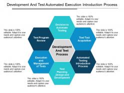 Development and test automated execution introduction process