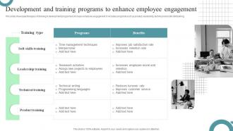 Development And Training Programs To Enhance Employee Engagement