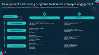 Development And Training Programs To Increase Employee Engagement Action Plan