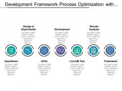 Development framework process optimization with circular arrows and icons