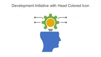 Development Initiative With Head Colored Icon Powerpoint Pptx Png And Editable Eps Format
