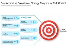 Development of compliance strategy program for risk control