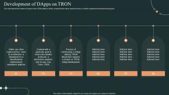 Development Of Dapps On Tron Ppt Ideas Examples