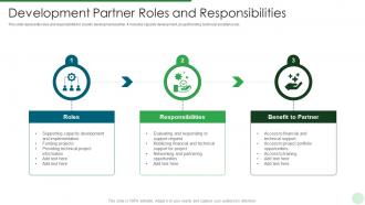 Development partner roles and responsibilities