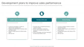 Development Plans To Improve Sales Performance