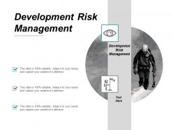 Development risk management ppt powerpoint presentation portfolio background designs cpb