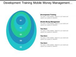 Development training mobile money management value chain asset management cpb