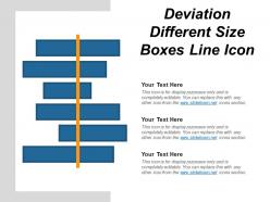 Deviation different size boxes line icon
