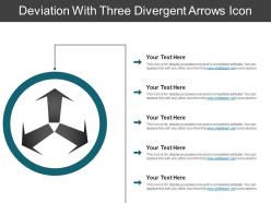 Deviation with three divergent arrows icon