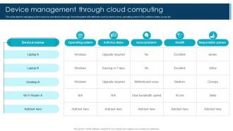 Device Management Through Cloud Computing