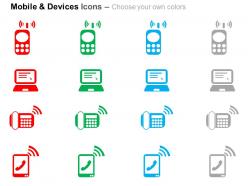 Devices for internet communication ppt icons graphics