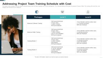Devops adoption strategy it addressing project team training schedule with cost