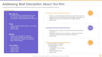 Devops architecture adoption it addressing brief description about our firm