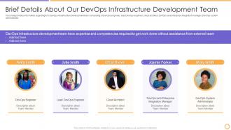 Devops architecture adoption it brief details about our infrastructure development team